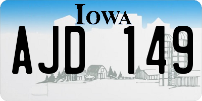 IA license plate AJD149