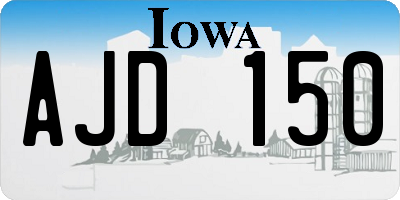 IA license plate AJD150