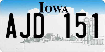 IA license plate AJD151