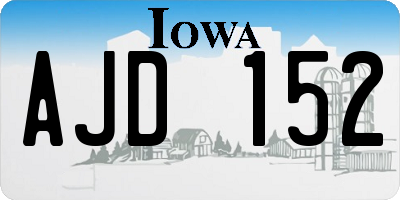IA license plate AJD152
