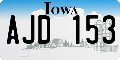 IA license plate AJD153
