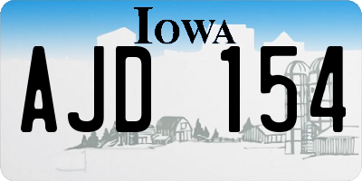 IA license plate AJD154