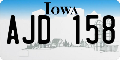IA license plate AJD158