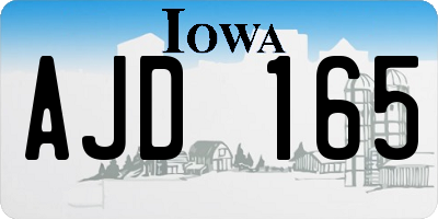 IA license plate AJD165