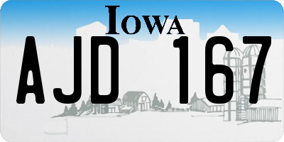 IA license plate AJD167