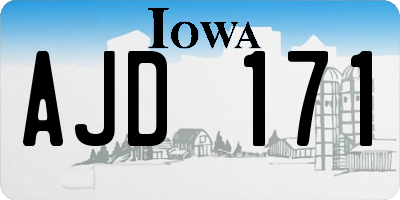 IA license plate AJD171