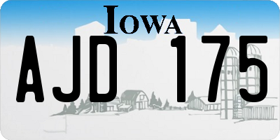 IA license plate AJD175