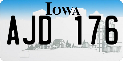 IA license plate AJD176