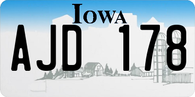 IA license plate AJD178
