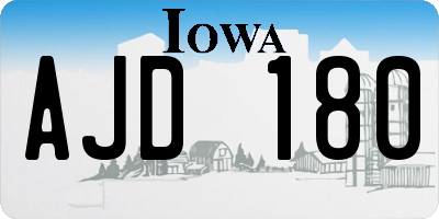 IA license plate AJD180