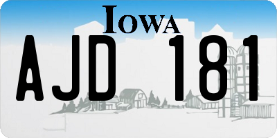 IA license plate AJD181