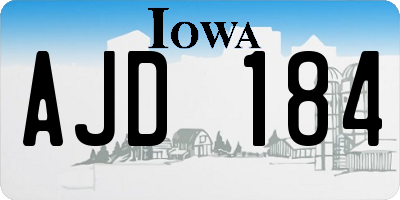 IA license plate AJD184