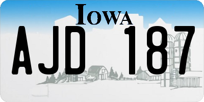 IA license plate AJD187