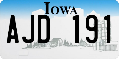 IA license plate AJD191
