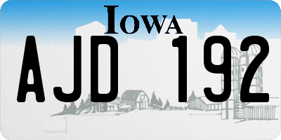 IA license plate AJD192