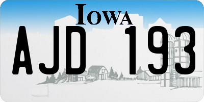 IA license plate AJD193