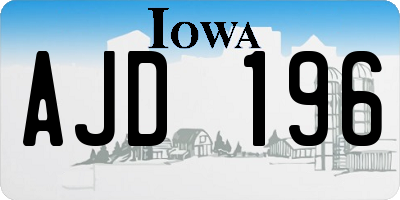 IA license plate AJD196