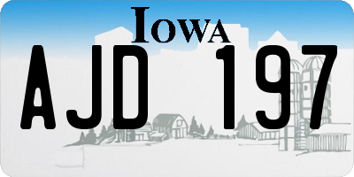 IA license plate AJD197