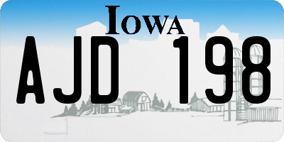 IA license plate AJD198