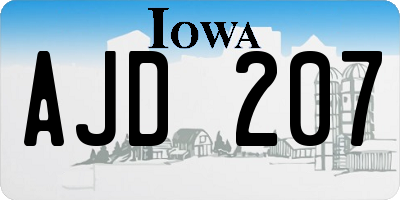 IA license plate AJD207