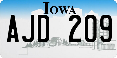 IA license plate AJD209
