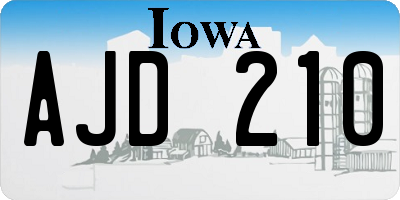 IA license plate AJD210