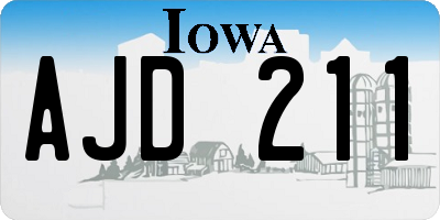 IA license plate AJD211