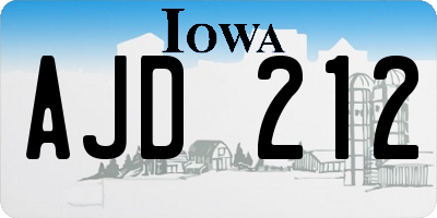 IA license plate AJD212
