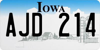 IA license plate AJD214