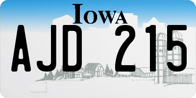 IA license plate AJD215