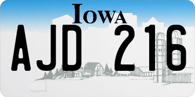 IA license plate AJD216
