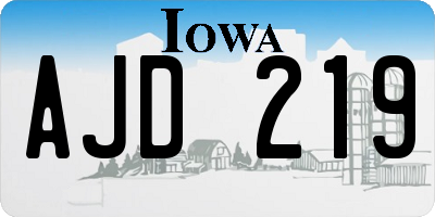 IA license plate AJD219