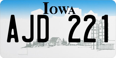 IA license plate AJD221