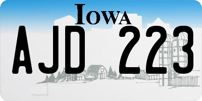 IA license plate AJD223