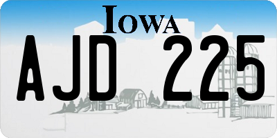 IA license plate AJD225