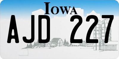 IA license plate AJD227