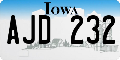 IA license plate AJD232