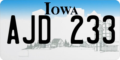 IA license plate AJD233