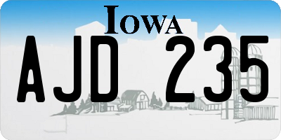 IA license plate AJD235