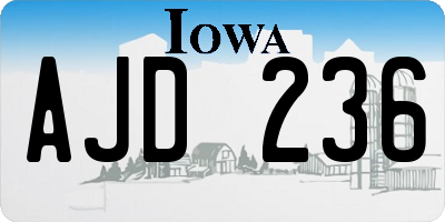 IA license plate AJD236