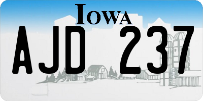 IA license plate AJD237