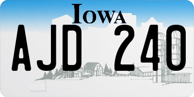 IA license plate AJD240