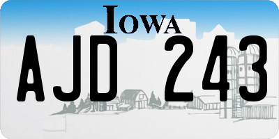 IA license plate AJD243