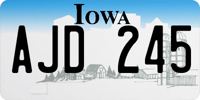 IA license plate AJD245