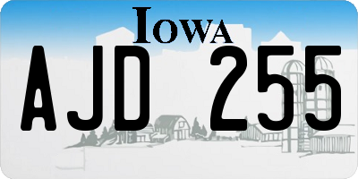 IA license plate AJD255