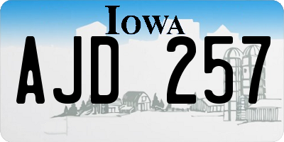 IA license plate AJD257