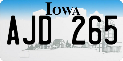 IA license plate AJD265