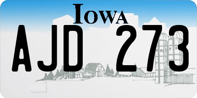 IA license plate AJD273