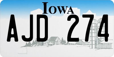 IA license plate AJD274