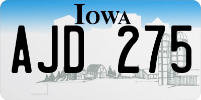 IA license plate AJD275